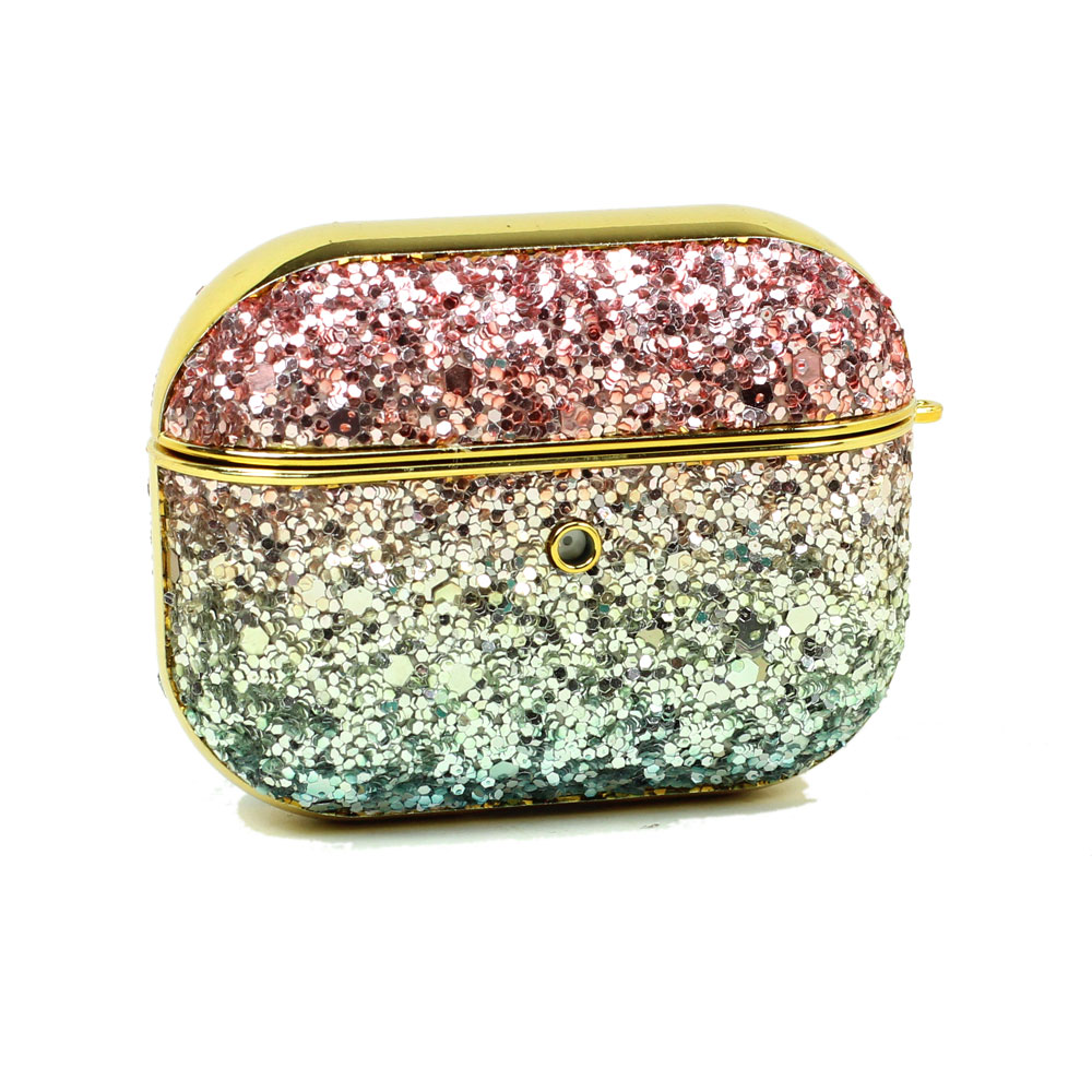 GLITTER Luxury Sparkle Rainbow Crystal Bling Diamond Case for Apple Airpods Pro (Red)